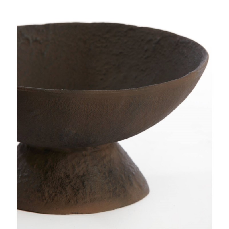 DISH ON BASE LOW DARK BROWN 25
